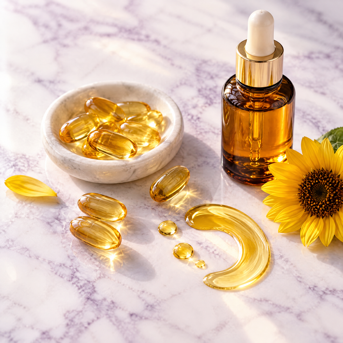 Retinol and vitamin E golden oil