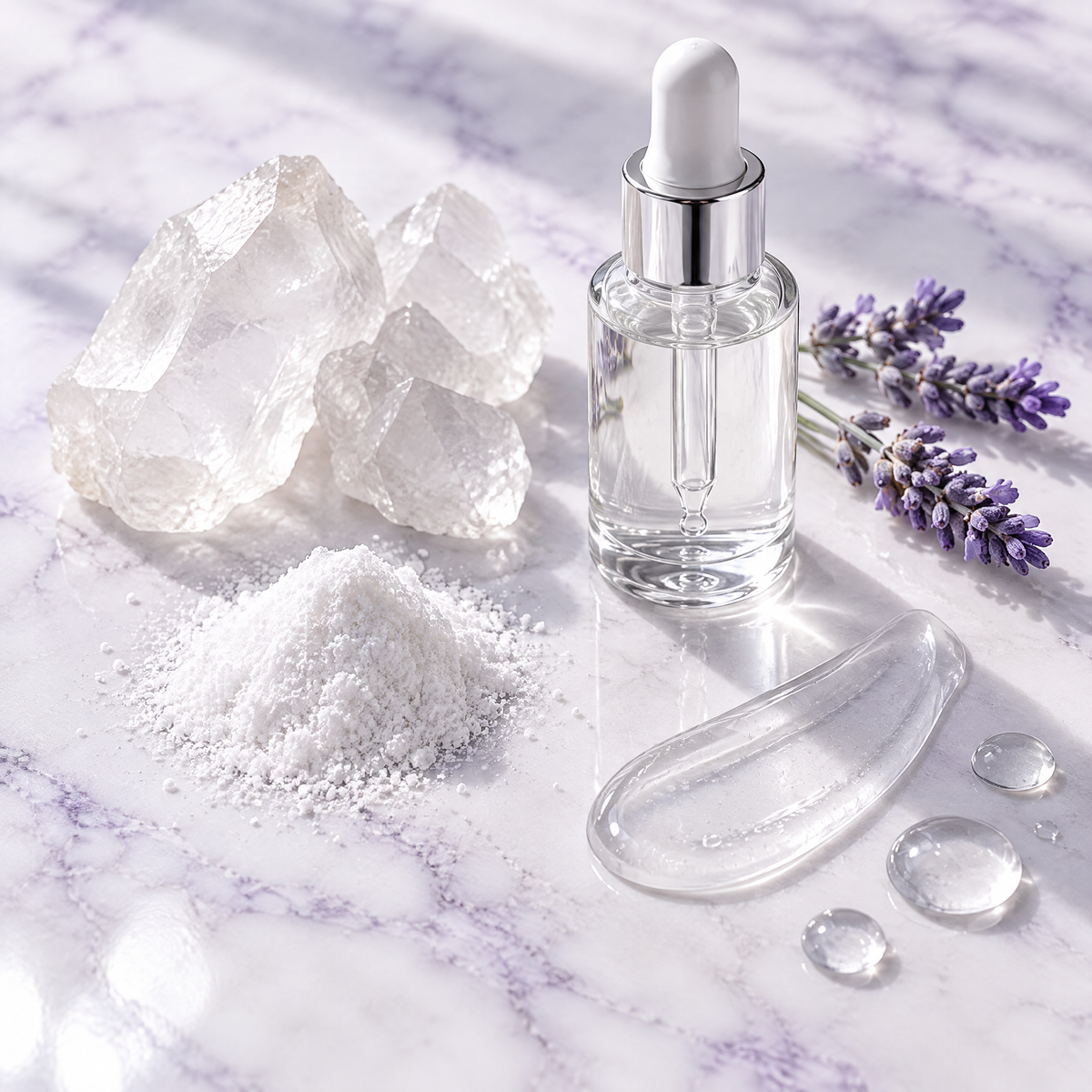 Sodium silicate mineral crystals