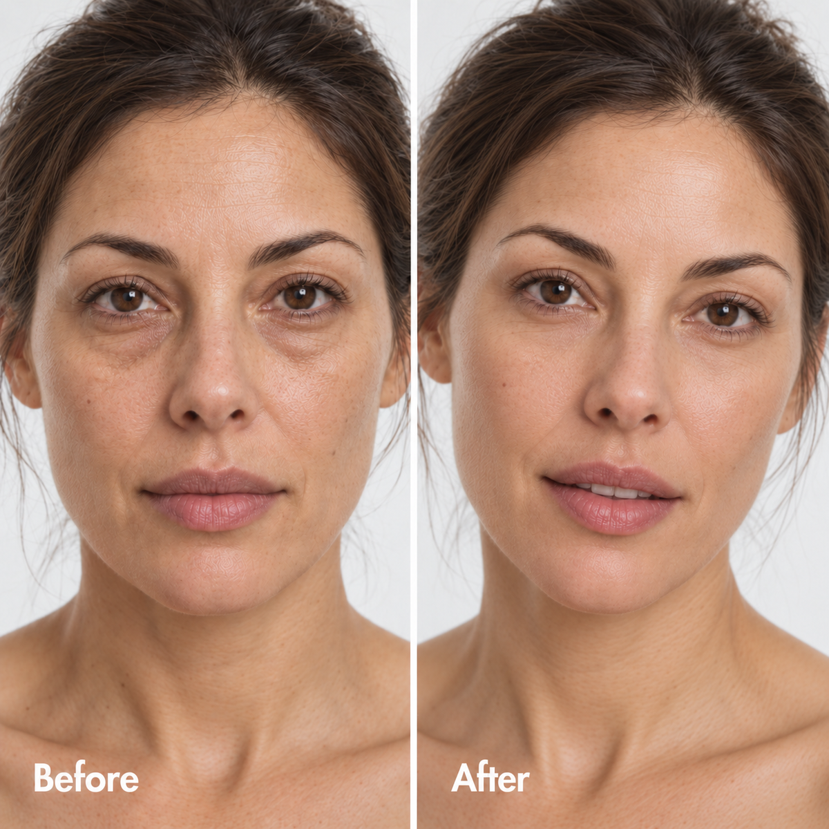 Before and after using Wakora Instant Eye Tightener